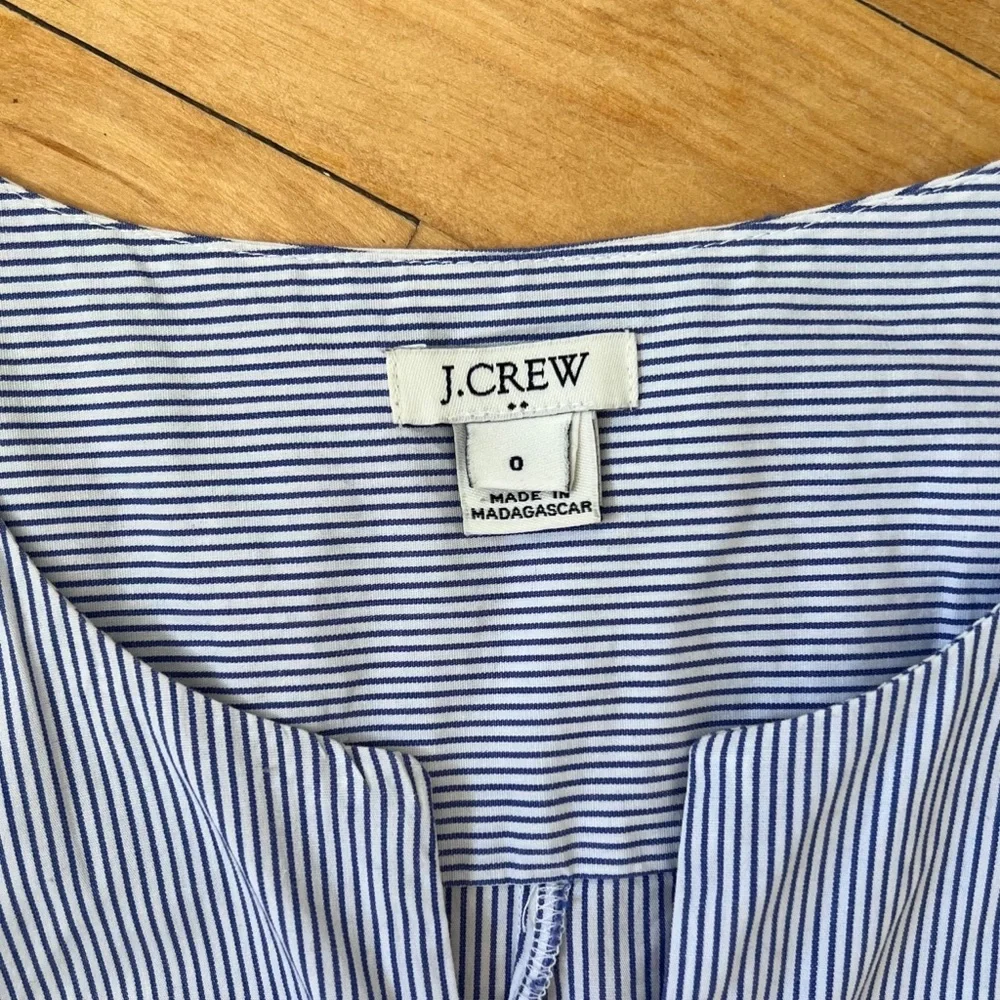 J. Crew Sleeveless Blue Stripe Blouse - Size 0